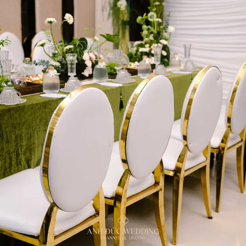 TRANG TRÍ ĐÁM HỎI TONE MÀU XANH RÊU