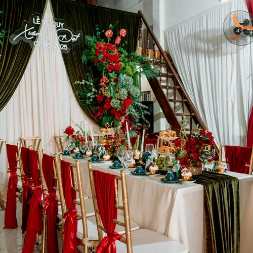 TRANG TRÍ LỄ VU QUY TONE XANH RÊU
