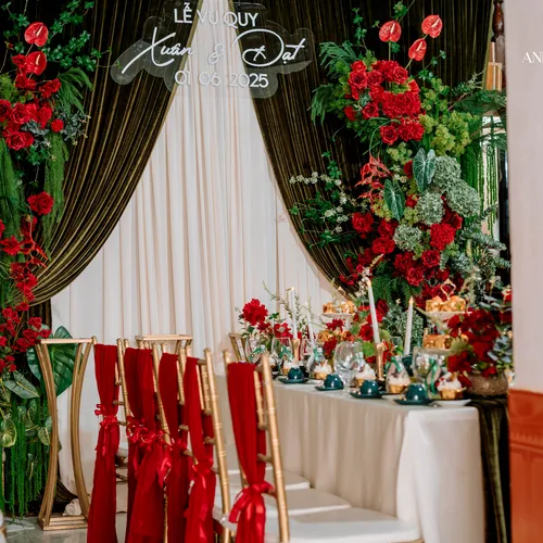 TRANG TRÍ LỄ VU QUY TONE XANH RÊU