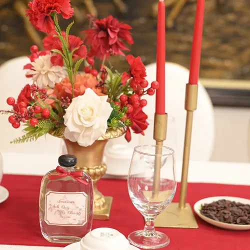 TRANG TRÍ GIA TIÊN TONE MÀU ĐỎ CAM KEM