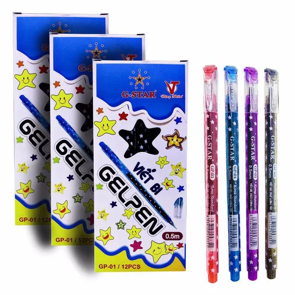 Bút gel G-Star GP-01 - Đỏ Hộp 12 cây