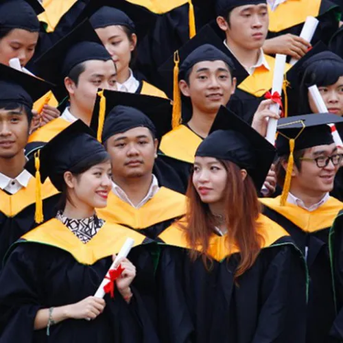 XƯỞNG MAY LỄ PHỤC TỐT NGHIỆP ÁO CỬ NHÂN MÀU CAM