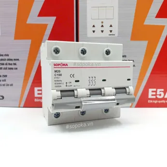 Aptomat 3 pha MCB 3P M20 80A 100A SOPOKA