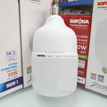 Bóng Đèn Led Hình Trụ Trơn Sáng Trắng Dòng T SOPOKA