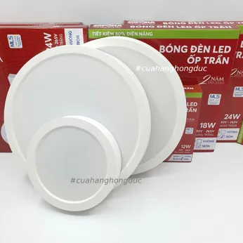 Bóng Đèn LED Ốp Trần Nổi Tròn Sáng Trắng Vành Nhựa SOPOKA