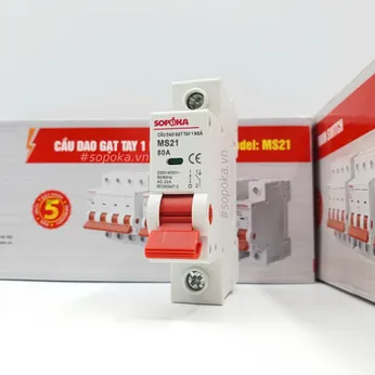 Cầu Dao Gạt Tay 1 Ngả 1P 80A SOPOKA