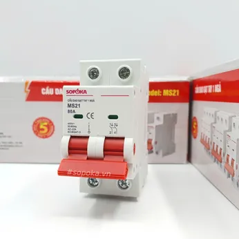 Cầu Dao Gạt Tay 1 Ngả 2P 80A SOPOKA