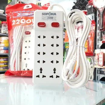  Ổ Cắm Điện 10 Lỗ 2200W Có Dây Lõi Sứ 10Y SOPOKA