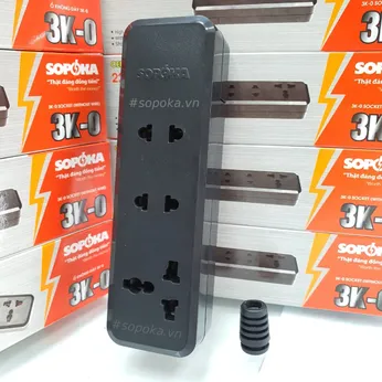 Ổ Cắm Điện 3 Lỗ 2200W Lõi Sứ Không Dây 3K-0 SOPOKA