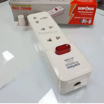 Ổ Cắm Điện 3 Lỗ 2200W Lõi Sứ Không Dây 3M-0 SOPOKA