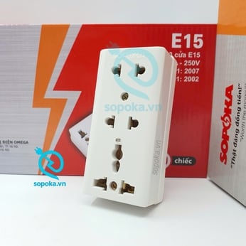 Ổ Cắm Điện 3 Lỗ Gắn Nổi E15 SOPOKA