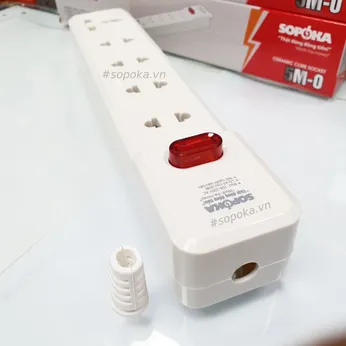 Ổ Cắm Điện 5 Lỗ Lõi Sứ Không Dây 2200W Có Công Tắc 5M-0 SOPOKA