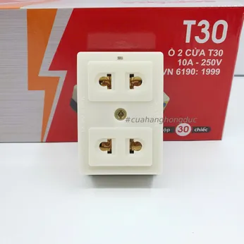 Ổ Cắm Điện 2 Lỗ Gắn Táp Lô T30 SOPOKA