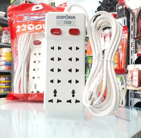  Ổ Cắm Điện 10 Lỗ 2200W Có Dây Lõi Sứ 10Y SOPOKA