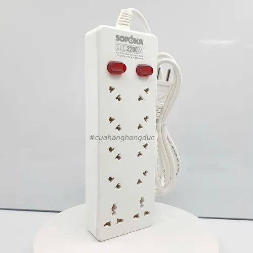 Ổ Cắm Chéo 10 Lỗ 2200W 10A SOPOKA