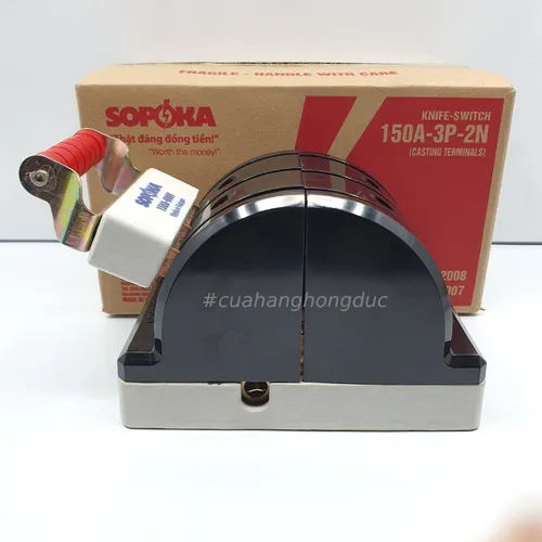 Cầu Dao Đảo Đế Sứ 3 Pha 150A 3P 2N 600V Màu Đen D43 SOPOKA