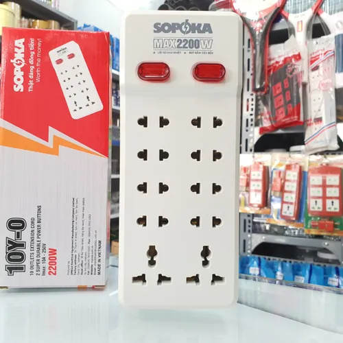 Ổ Cắm Điện 10 Lỗ 2200W Không Dây Lõi Sứ 10Y-0 SOPOKA