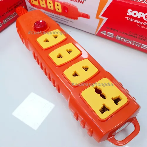 Ổ Cắm Điện 4 Lỗ 6000W Không Dây Nút Nguồn 4S-6000W2+ SOPOKA