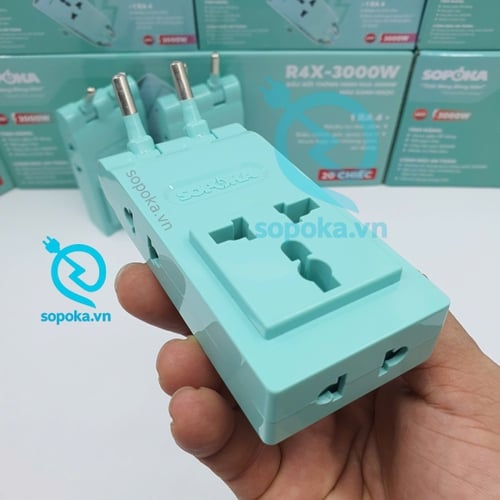 Ổ Chia Điện 4 Lỗ Dẹp Cổ Xoay 3000W R4X-3000W SOPOKA