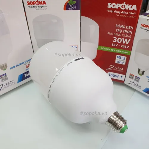 Bóng Đèn Led Hình Trụ Trơn Sáng Trắng Dòng T SOPOKA
