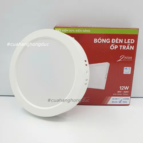 Bóng Đèn LED Ốp Trần Nổi Tròn Sáng Trắng Vành Nhựa SOPOKA