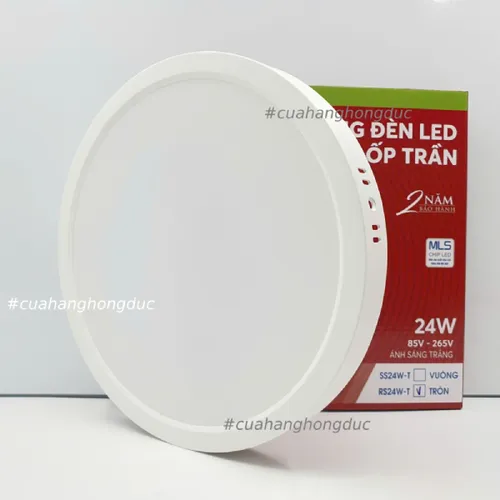 Bóng Đèn LED Ốp Trần Nổi Tròn Sáng Trắng Vành Nhựa SOPOKA