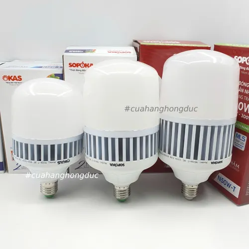 Bóng Đèn LED Thân Nhôm Công Suất Cao (Mã N) Sáng Trắng SOPOKA