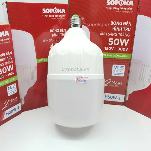 Bóng Đèn LED Trụ Tròn Sáng Trắng Dòng H SOPOKA