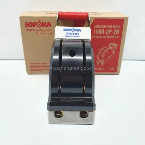 Cầu Dao Đảo Đế Sứ 1 Pha 150A 2P 600V 2N Màu Đen D41 SOPOKA