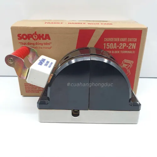 Cầu Dao Đảo Đế Sứ 1 Pha 150A 2P 600V 2N Màu Đen D41 SOPOKA