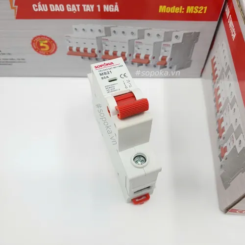 Cầu Dao Gạt Tay 1 Ngả 1P 80A SOPOKA