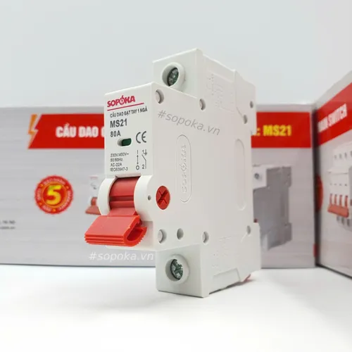 Cầu Dao Gạt Tay 1 Ngả 1P 80A SOPOKA