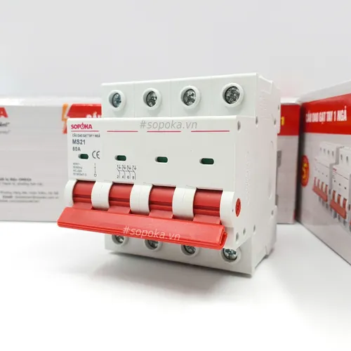 Cầu Dao Gạt Tay 1 Ngả 3 Pha 4P 80A SOPOKA