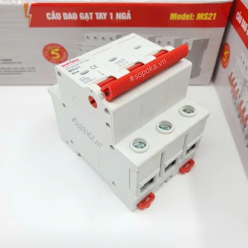Cầu Dao Gạt Tay 1 Ngả 3P 80A SOPOKA