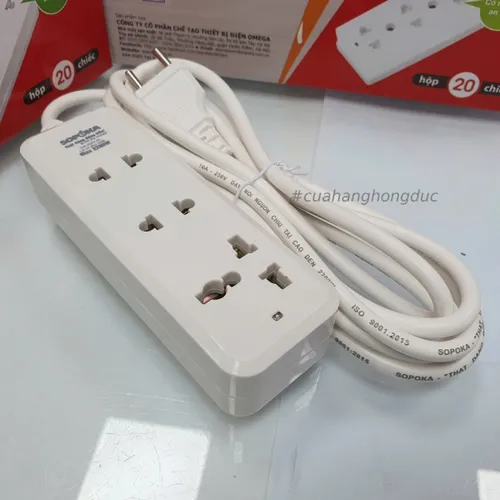 Ổ Cắm Điện 3 Lỗ 2200W Lõi Sứ Có Dây 3C2 SOPOKA