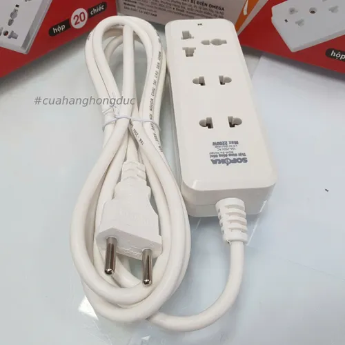 Ổ Cắm Điện 3 Lỗ 2200W Lõi Sứ Có Dây 3C2 SOPOKA