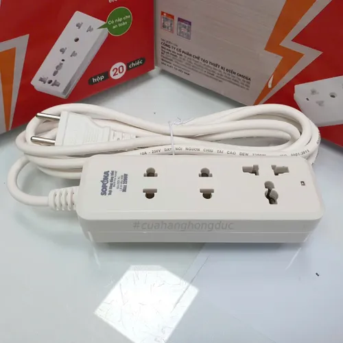 Ổ Cắm Điện 3 Lỗ 2200W Lõi Sứ Có Dây 3C2 SOPOKA