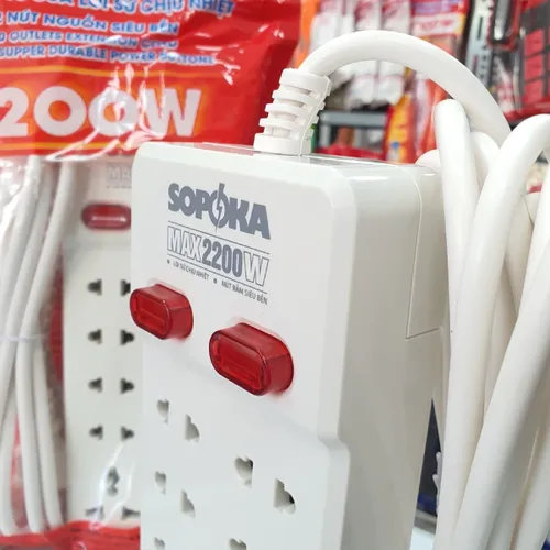  Ổ Cắm Điện 10 Lỗ 2200W Có Dây Lõi Sứ 10Y SOPOKA