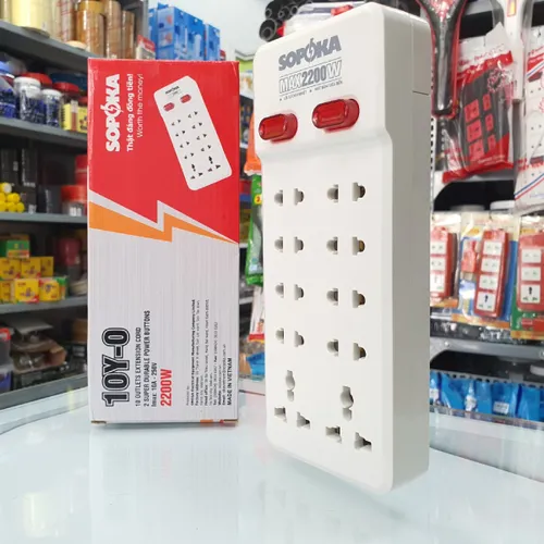 Ổ Cắm Điện 10 Lỗ 2200W Không Dây Lõi Sứ 10Y-0 SOPOKA