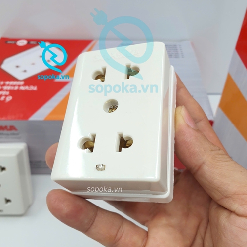 Ổ Cắm Điện 2 Lỗ Gắn Tường E12 SOPOKA