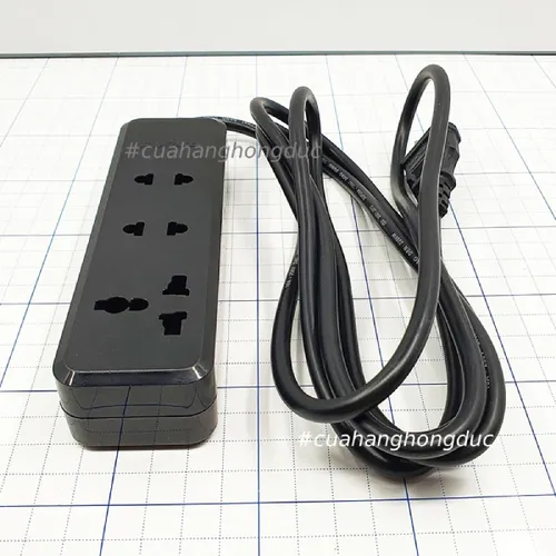 Ổ Cắm Điện 3 Lỗ 2200W Lõi Sứ Màu Đen 3K SOPOKA
