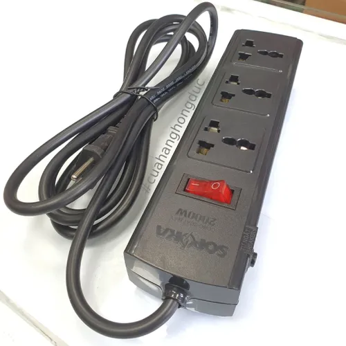  Ổ Cắm Điện 3 Lỗ 3 Chấu 2200W Lõi Sứ Chống Cháy Breaker 3T SOPOKA