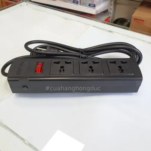  Ổ Cắm Điện 3 Lỗ 3 Chấu 2200W Lõi Sứ Chống Cháy Breaker 3T SOPOKA