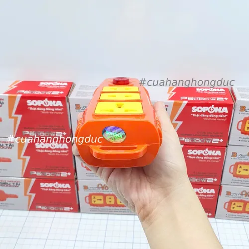 Ổ Cắm Điện 3 Lỗ 6000W Không Dây Nút Nguồn P6000W2+ SOPOKA