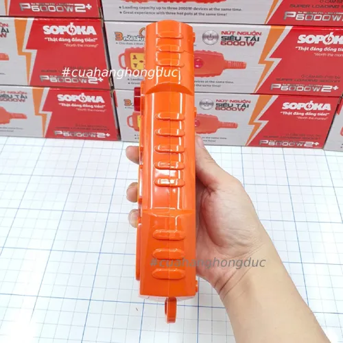 Ổ Cắm Điện 3 Lỗ 6000W Không Dây Nút Nguồn P6000W2+ SOPOKA