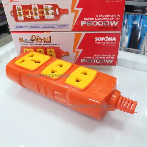 Ổ Cắm Điện 3 Lỗ 6000W Lõi Sứ Không Dây P6000W SOPOKA