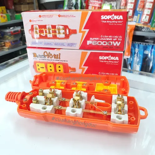 Ổ Cắm Điện 3 Lỗ 6000W Lõi Sứ Không Dây P6000W SOPOKA