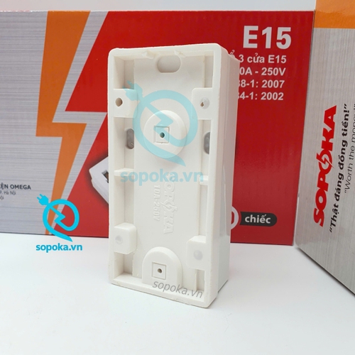 Ổ Cắm Điện 3 Lỗ Gắn Nổi E15 SOPOKA