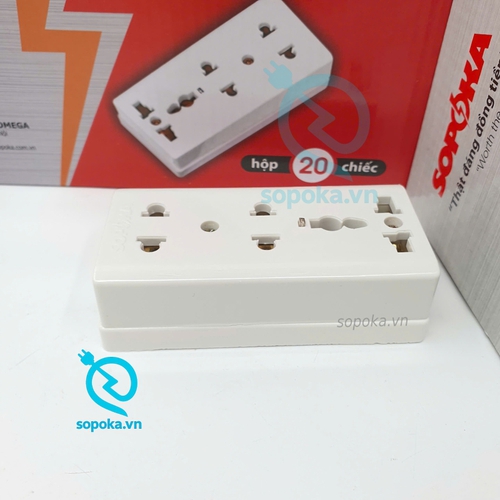 Ổ Cắm Điện 3 Lỗ Gắn Nổi E15 SOPOKA