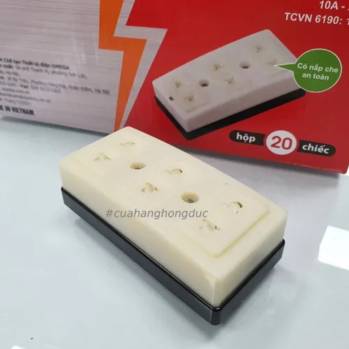 Ổ Cắm Điện 3 Lỗ Gắn Táp Lô Có Màn Che T31N SOPOKA